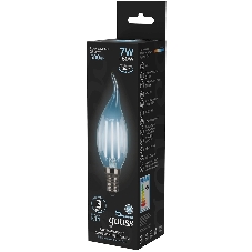 Лампа светодиодная Gauss LED Filament Свеча на ветру E14 7W 580lm 4100К 1/10/50