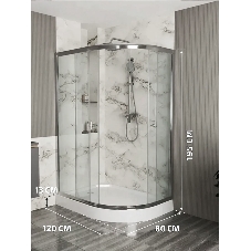 Душевой уголок BAU Dream Hit с поддоном 120x80х195, прозрачное закаленное стекло, хромированный профиль, правая