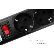 Сетевой фильтр, PC 1,9 м, 5 р, черный 10А, UPS(C14), SPG5-В2