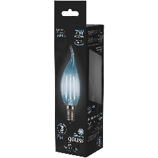 Лампа светодиодная Gauss LED Filament Свеча на ветру E14 7W 580lm 4100К 1/10/50