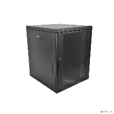 Шкаф телекоммуникационный настенный разборный ЦМО 12U (600 x 520) съемные стенки, дверь стекло, черный (ШРН-М-12.500-9005)