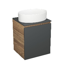 Тумба Bau Dream Blackwood 50 графит, раковина BAU Nimb 50х36