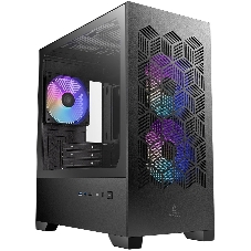 Корпус AZZA Aerohex-M Black, Mini-Tower, чёрный, 3 x 120 мм