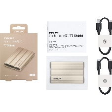 Внешний SSD Samsung T7 Shield, 1TB, USB 3.2 Gen 2 Type-C, R/W 1050/1000, бежевый