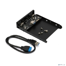 Планка на переднюю панель Gembird FP3.5-USB3-2A2C, USB, 2xUSB-A 3.0 + 2xType-C, 3.5