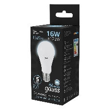 Лампа светодиодная Gauss A60 16Вт цок.: E27 груша 220B 4100K св. свеч. бел. нейт. (упак.: 10 шт)