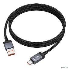 Кабель USB2.0 Hoco AM/Type-C, 5А, с дисплеем, X118, 1м, черный, коробка