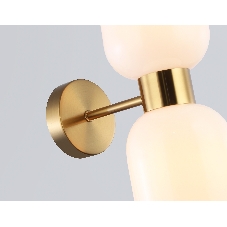 Настенный светильник Ambrella light LH56097/2 BS/FR латунь/белый матовый E14*2 max 40W 215*120*300