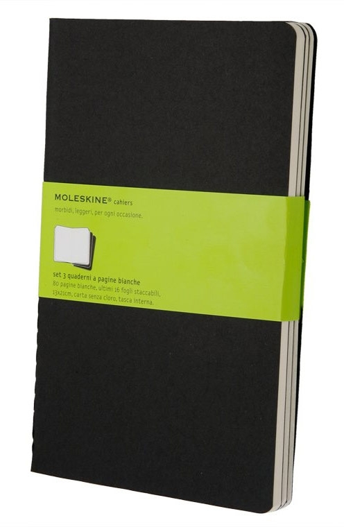 Блокнот Moleskine CAHIER JOURNAL XLarge 190х250 мм, обложка картон, 120 страниц, нелинованный, черный (3 шт)