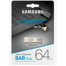 Флешка USB 64Gb USB Drive USB 3.1 Samsung BAR Plus (up to 300Mb/s) (MUF-64BE3/APC) серебристый