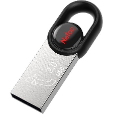 Флешка USB Netac UM2 (NT03UM2N-016G-20BK), 16Gb, USB 2.0, R/W 100/40, серебристый/черный