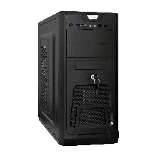 Компьютерный корпус Miditower ExeGate CP-603UB-UNS400 (ATX, БП UNS400 с вент. 12см, 2хUSB, аудио, черный)