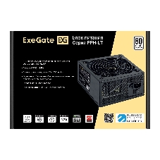 Блок питания 750W ExeGate 80 PLUS 750PPH-LT-S (ATX, APFC, SC, КПД 82% (80 PLUS), 12cm fan, 24pin, 2x(4+4)pin, 4xPCI-E, 8xSATA, 4xIDE, кабель 220V 1,8м с защитой от выдергивания, black, Color Box)