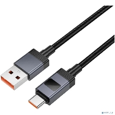 Кабель USB2.0 Hoco AM/Type-C, 5А, с дисплеем, X118, 1м, черный, коробка