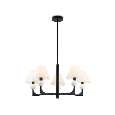 Люстра Ambrella light LH75153/5 BK/FR черный/белый матовый E14*5 max 40W D730*580