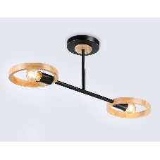 Светильник Ambrella light TR8244/2 BK/LWD черный/светлое дерево E27/2 max 40W 590*165*220