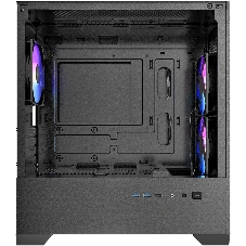 Корпус AZZA Aerohex-M Black, Mini-Tower, чёрный, 3 x 120 мм