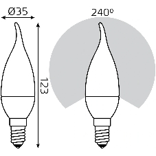 Лампа светодиодная LED Gauss Elementary Candle Tailed E14 6Вт 3000К