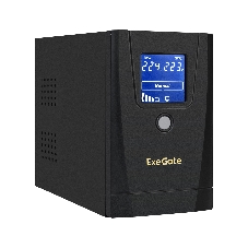 Источник бесперебойного питания ExeGate Power Smart ULB-650.LCD.AVR.1SH.2C13 650VA/360W, LCD, AVR,1*Schuko+2*C13, металлический корпус, черный