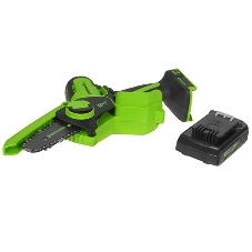 Цепная мини пила GreenWorks G24MCS10K2 аккумуляторная, 24v, 10 см, c АКБ 2АЧ и ЗУ (2008207UA)