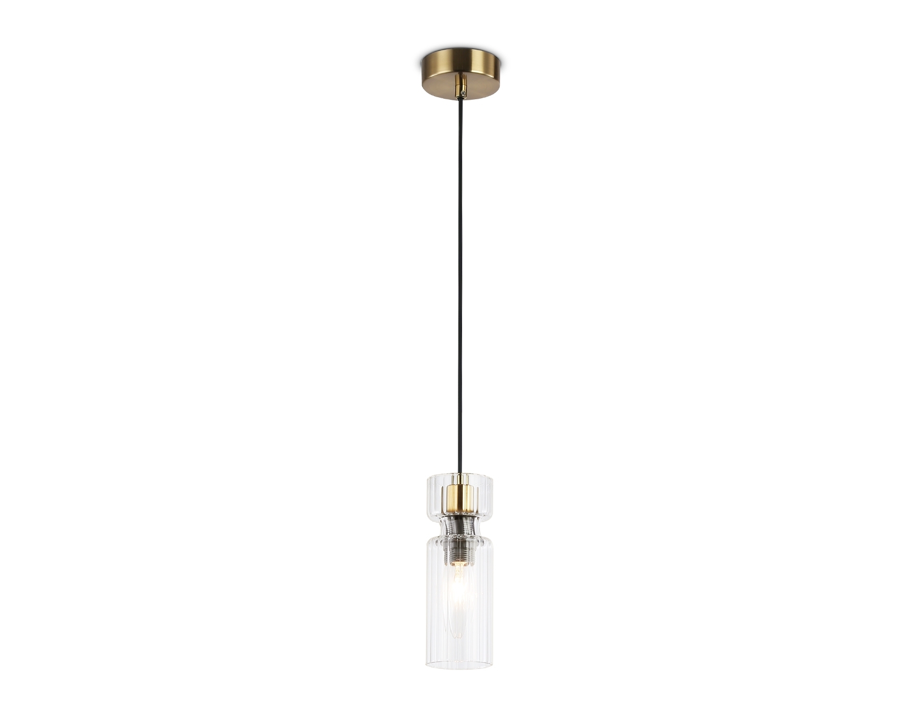 Светильник Ambrella light LH56111 BK/BS/CL черный/латунь/прозрачный E14 max 40W D65*1500