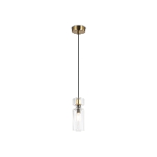 Светильник Ambrella light LH56111 BK/BS/CL черный/латунь/прозрачный E14 max 40W D65*1500