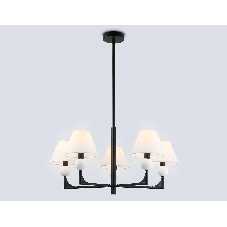 Люстра Ambrella light LH75153/5 BK/FR черный/белый матовый E14*5 max 40W D730*580