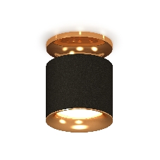 Светильник Ambrella Light XS7402102 SBK/PYG черный песок/золото желтое полированное MR16 GU5.3 (N7929, C7402, N7014)