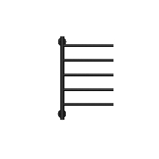 Полотенцесушитель дизайнерский электрический BAU Nimb Black 62,5х40, подключение нижнее, черный мато