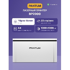 Принтер лазерный Pantum BP2300, A4, монохромный, печ. до 22 стр/мин, 1200x1200 dpi, USB