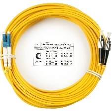 Патч-корд оптический Cabeus Tight Buffer, Duplex LC/FC, OS2 9/125, LSZH, 20м, Ø 3мм, синий хвостовик, жёлтый