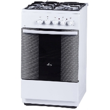 Плита комбинированная Flama RK 23-105 W белый, конфорок 4 шт, духовка 50 л, 50 см x 85 см x 60 см