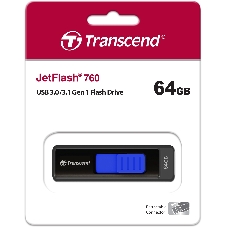 Флешка USB Transcend JetFlash 760 (TS64GJF760), 64Gb, USB 3.0, R/W 130/40, черный/синий