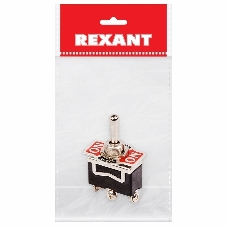 Тумблер Rexant 250V 15А (3c) ON-OFF-ON однополюсный (KN-103) Индивидуальная упаковка 1 шт