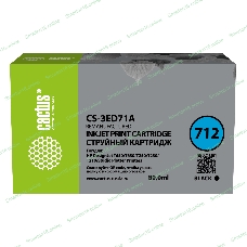 Картридж струйный Cactus CS-3ED71A 712 черный (80 мл) для HP DJ T230/630
