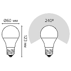 Лампа светодиодная Gauss A60 16Вт цок.: E27 груша 220B 4100K св. свеч. бел. нейт. (упак.: 10 шт)