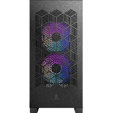 Корпус AZZA Aerohex-M Black, Mini-Tower, чёрный, 3 x 120 мм