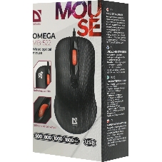 Мышь проводная Defender Omega MB-522 черный, 1600 dpi, USB, кнопки - 4