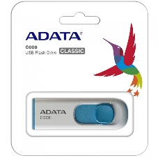 Флешка USB ADATA C008 (AC008-16G-RWE), 16Gb, USB 2.0, R/W 15/5, белый/синий