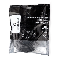 Кабель HDMI Cablexpert CC-HDMI4L-10M, 10м, v2.0, 19M/19M, серия Light, черный, позол.разъемы, экран, пакет