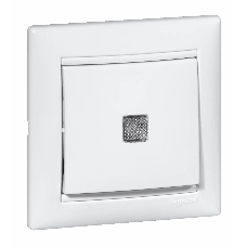 Механизм выключателя 1-кл. СП Valena 10А IP31 с зел. инд. бел. Legrand 774410