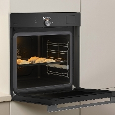 Встраиваемая электрическая духовка Gorenje BFS6148B, объем 77 л, макс. температура 230 градусов, сенсорное/поворотное управление, Wi-Fi, пар (FullSteam), сувид, AirFry, автоматические программы, телескопические направляющие на одном уровне, термощуп, динамическая система охлаждения, многоуровневое приготовление, PerfectGrill, энергоэффективность А+, черный