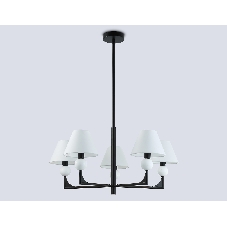 Люстра Ambrella light LH75153/5 BK/FR черный/белый матовый E14*5 max 40W D730*580