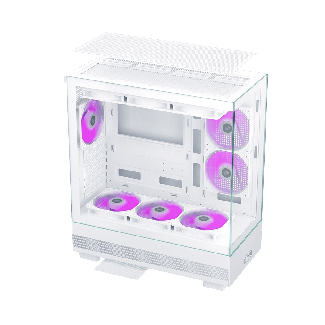 Корпус без блока питания Case PCCooler C3 Q500 WH, Midi-Tower, TG, no fans, 1xUSB 3.0 + 1xUSB 2.0 + 1xUSB-C, ATX, mATX, mITX White