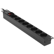 Блок розеток горизонтальный ExeGate ServerPro PDU-19H805 Al-8S-EU3-SW, 19