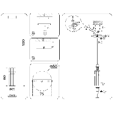 Светильник Ambrella light LH56111 BK/BS/CL черный/латунь/прозрачный E14 max 40W D65*1500