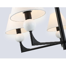Люстра Ambrella light LH75153/5 BK/FR черный/белый матовый E14*5 max 40W D730*580