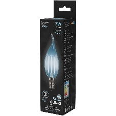 Лампа светодиодная Gauss LED Filament Свеча на ветру E14 7W 580lm 4100К 1/10/50