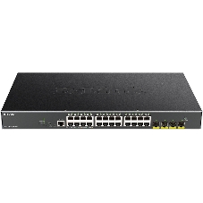 Коммутатор D-Link DGS-1250-28XMP/A1A, 24×1 Гбит/с + 4×10 Гбит/с SFP+, управляемый