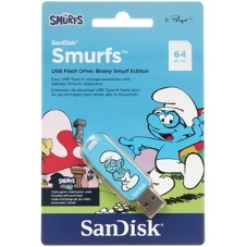 Флешка USB SanDisk Smurfs 64Gb SDCZIS-064G-G46, USB3.2, синяя